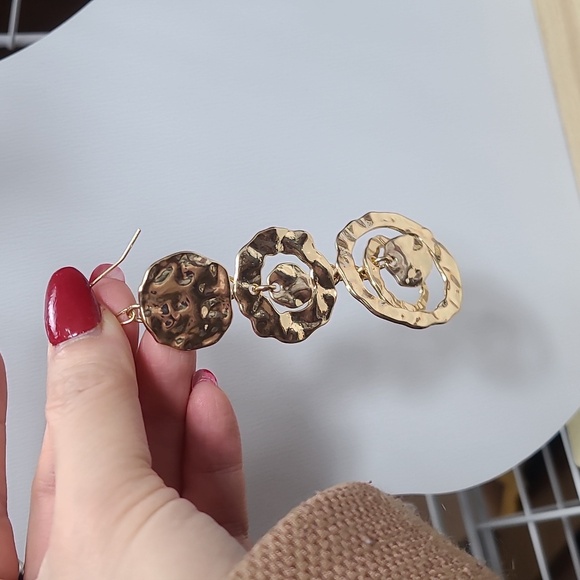 Gold-toned drop earrings long earrings - Picture 6 of 9